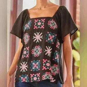 Savanna Jane Embroidered Tile Design Top (332)